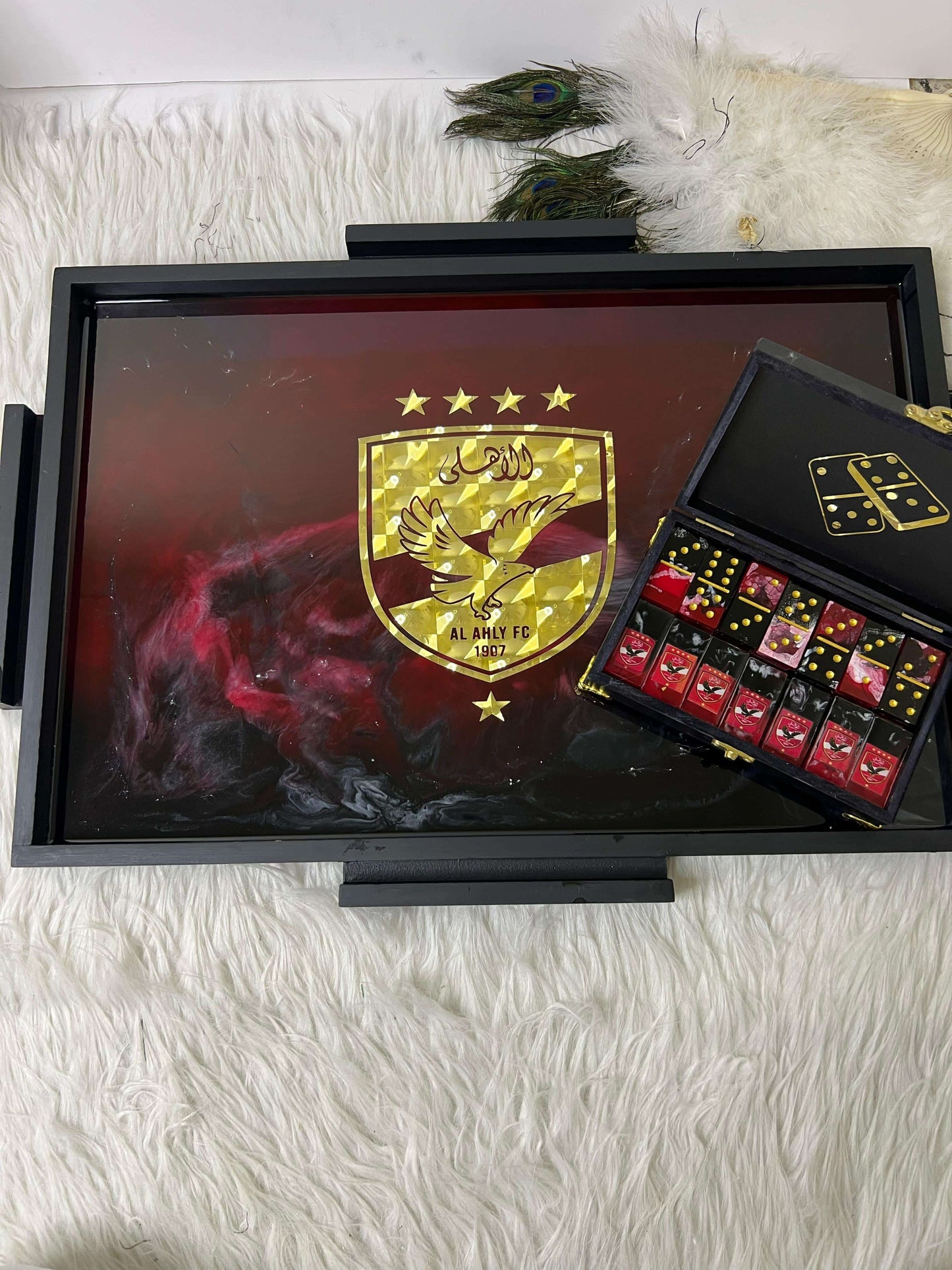 Handmade Dominoes Set with Board