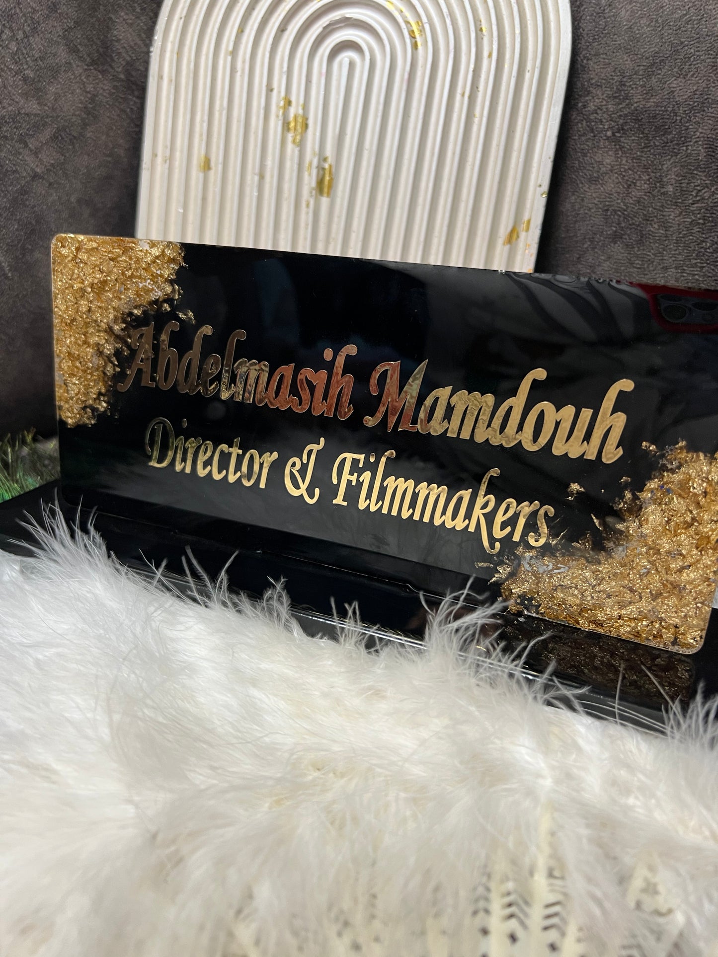 Custom Resin Desk Name Plate – Personalized, Handmade