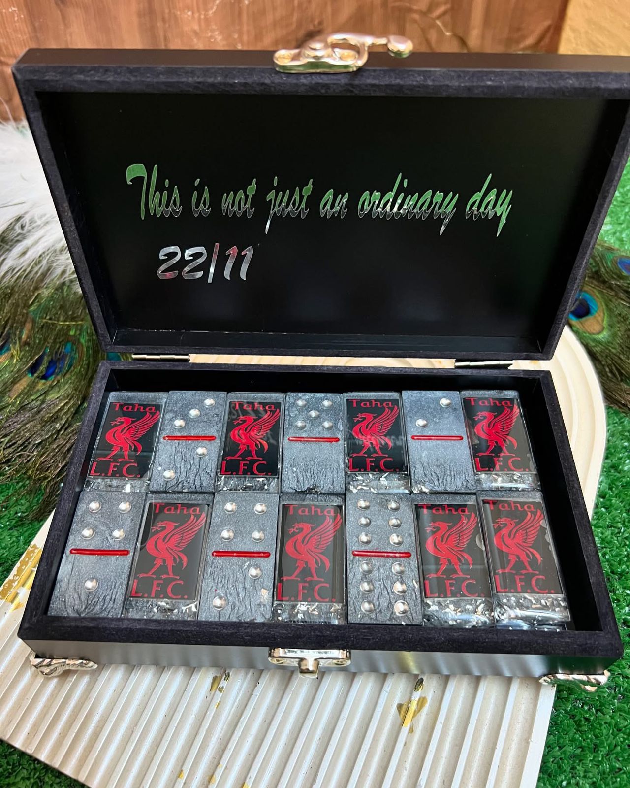 Custom Resin Domino Set – Personalized with Team Logo & Name