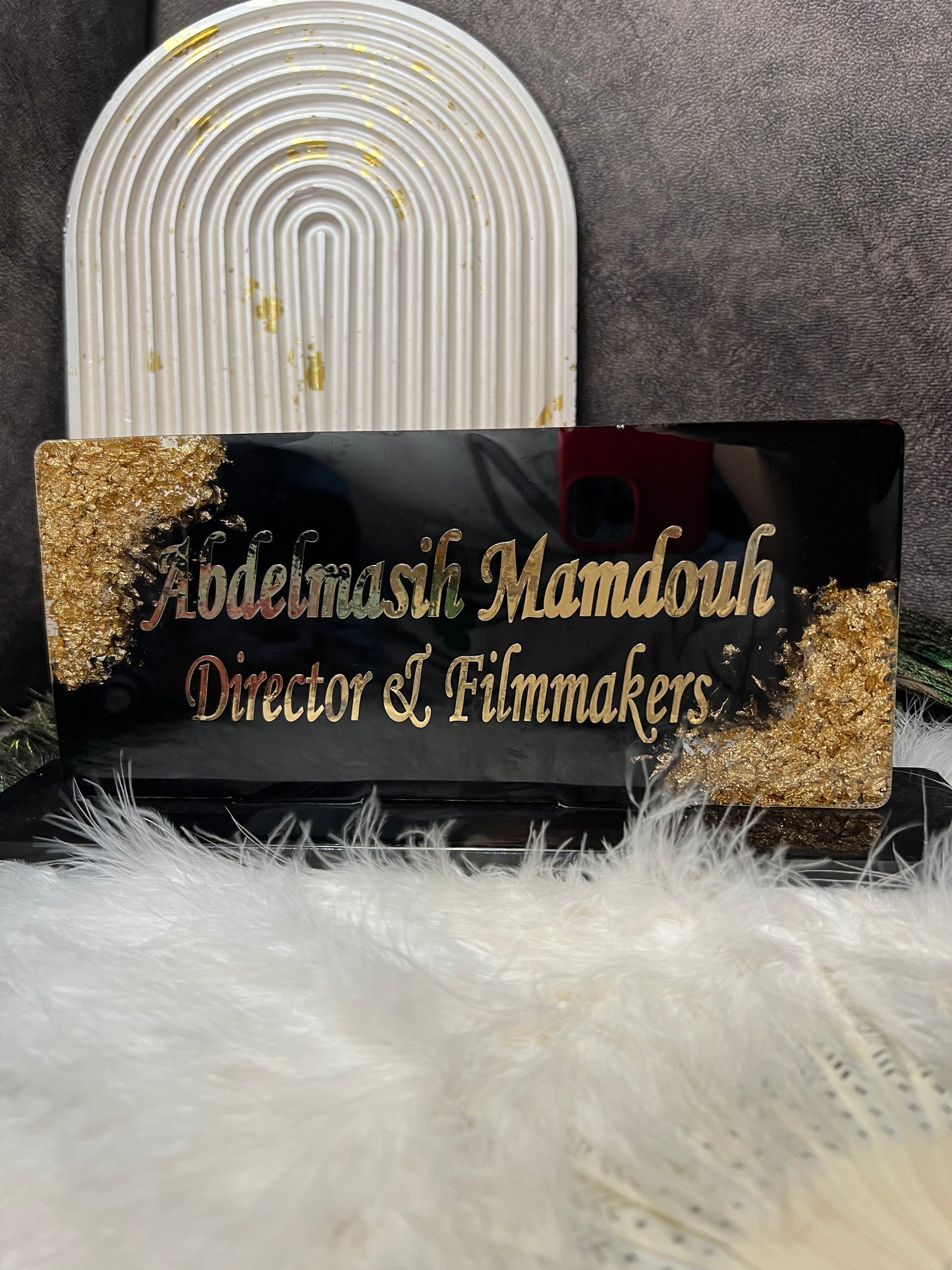 Custom Resin Desk Name Plate – Personalized, Handmade