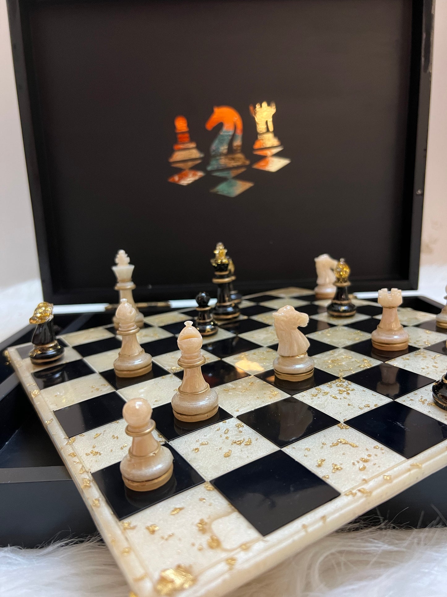 Resin Chess Set – Personalized with Your Name & Color