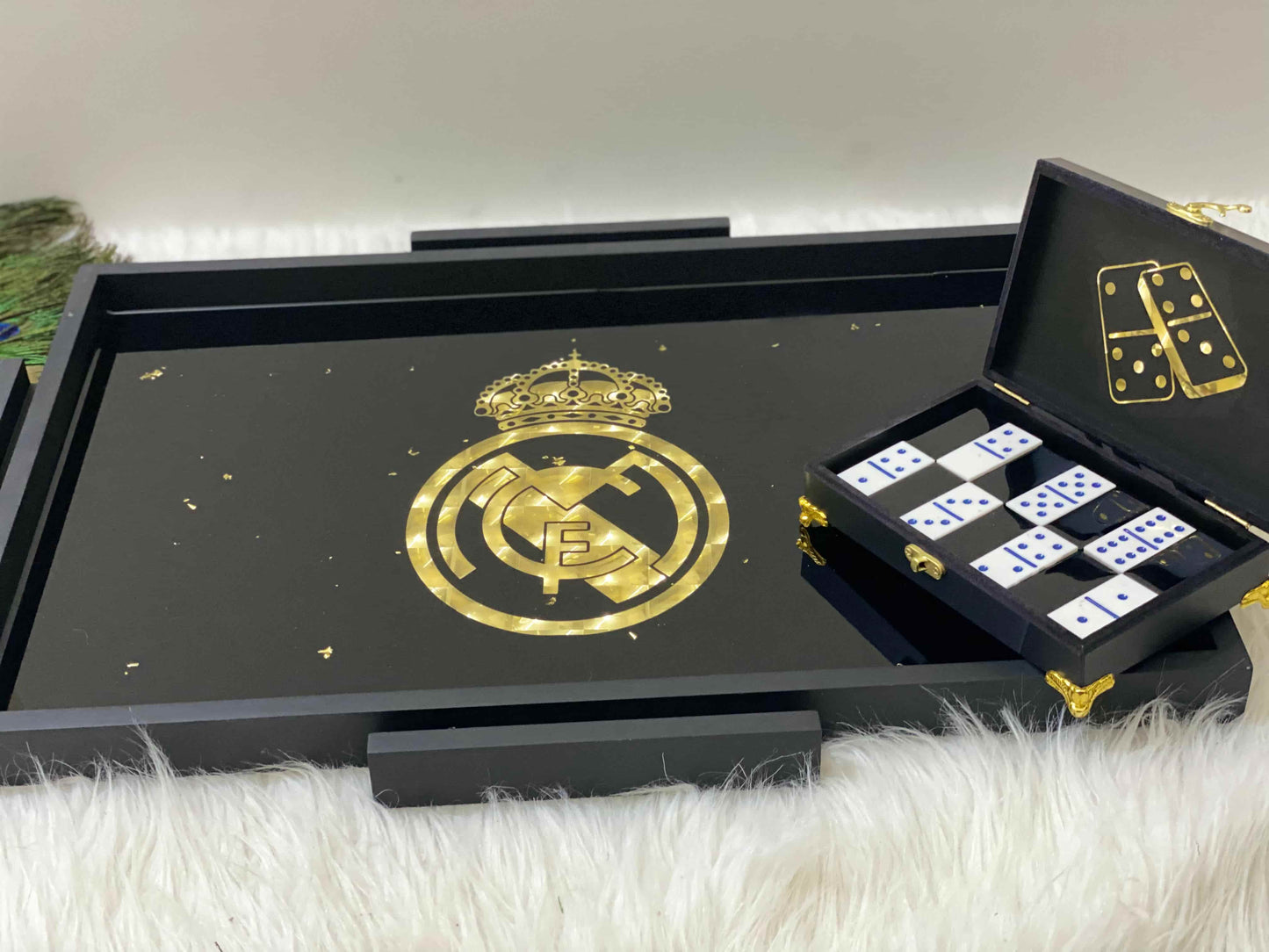 Handmade Dominoes Set with Board