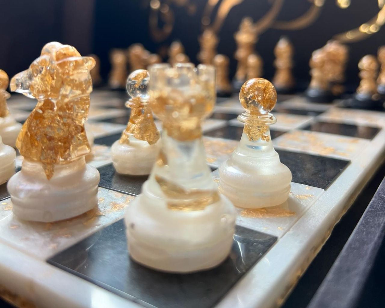Resin Chess Set – Personalized with Your Name & Color